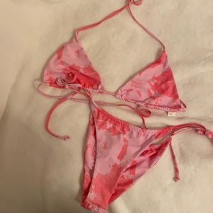Tie dye pink bikini